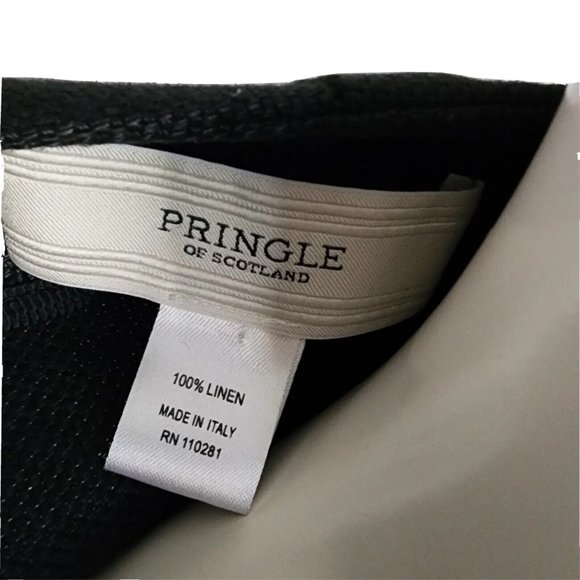 PRINGLE of SCOTLAND Solid Black Linen Short Sleeve Cardigan Womens UK 10 US 6 - Picture 5 of 7